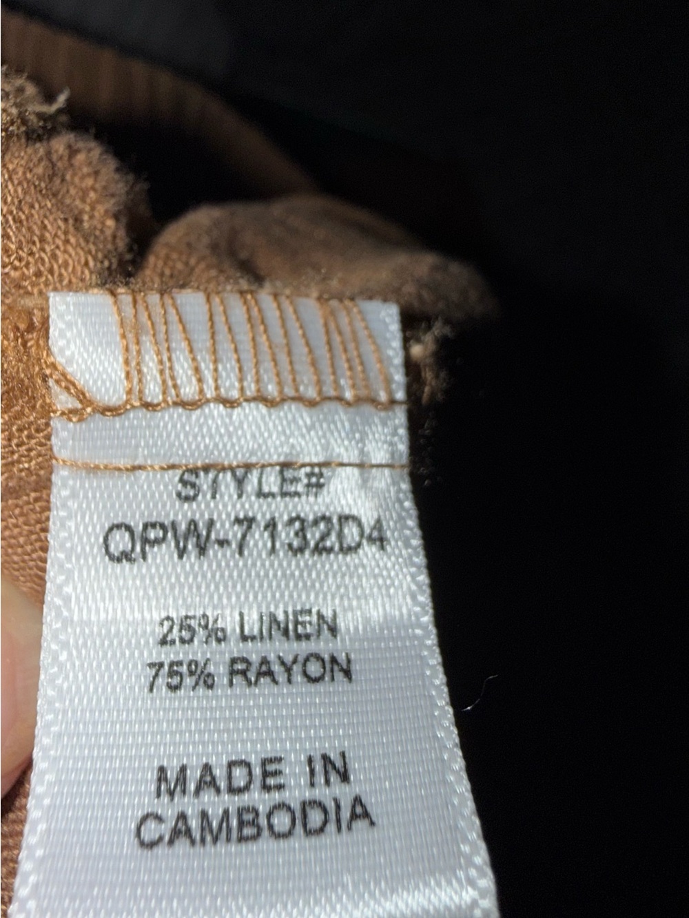 NWOT Zenana Linen blend Camel Raw Hem pants Sz M - Picture 9 of 9
